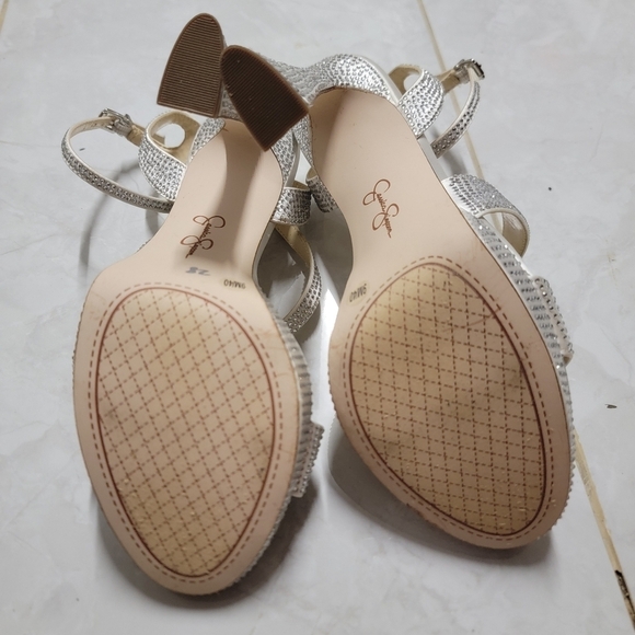 Jessica Simpson Friso 2 Rhinestone Heels in Silver - Picture 5 of 6